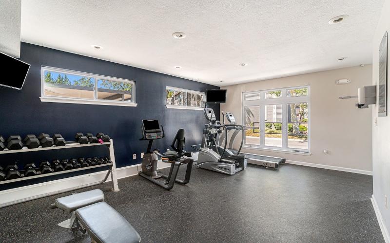 a gym with exercise equipment