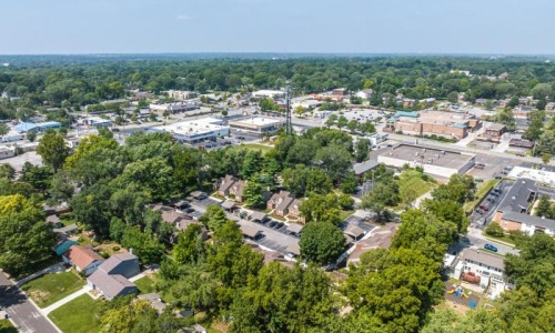 an aerial view of a city